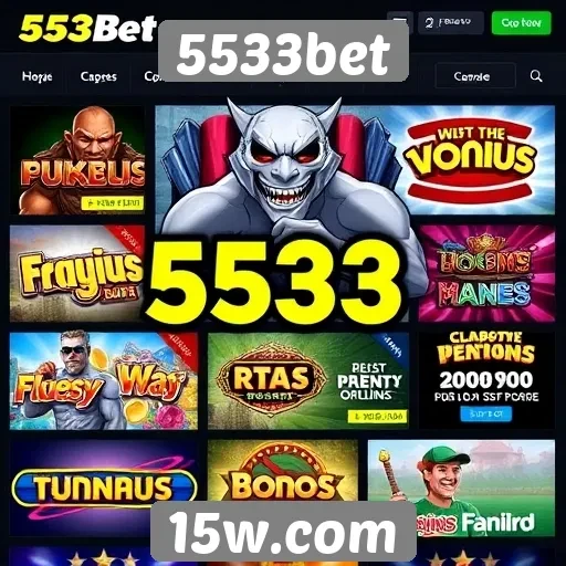 Variedade de jogos disponíveis no 5533bet